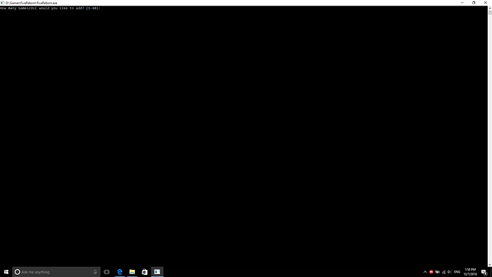 How many games/dlc would you like to add? Command window