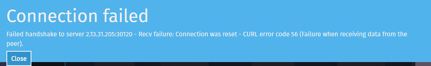 Connection was reset CURL code error 56 - FiveM Client Support - Cfx Forum