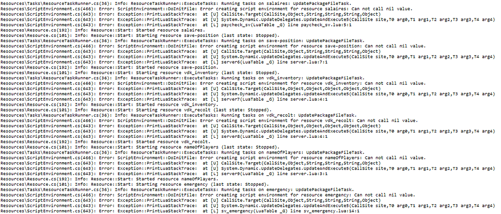 Error start resources - Discussion - Cfx.re Community