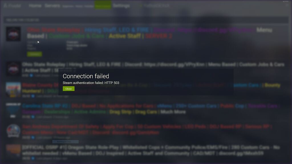  solved steam authentication failed http 503 discussion cfx re