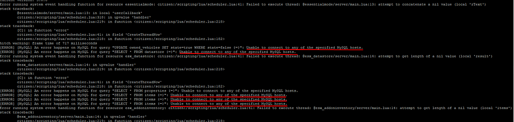 Error with the DataBase - Server Discussion - Cfx Forum