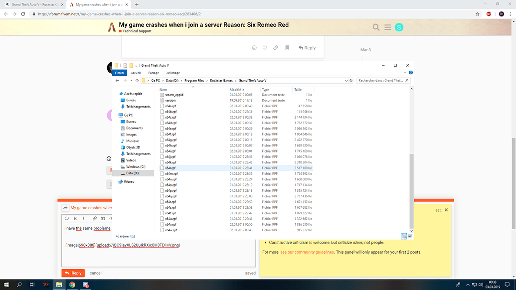My game crashes when i join a server Reason: Six Romeo Red - FiveM ...