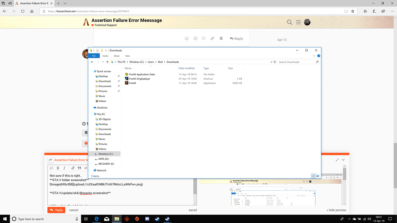 Assertion Failure Error Meessage - FiveM Client Support - Cfx Forum
