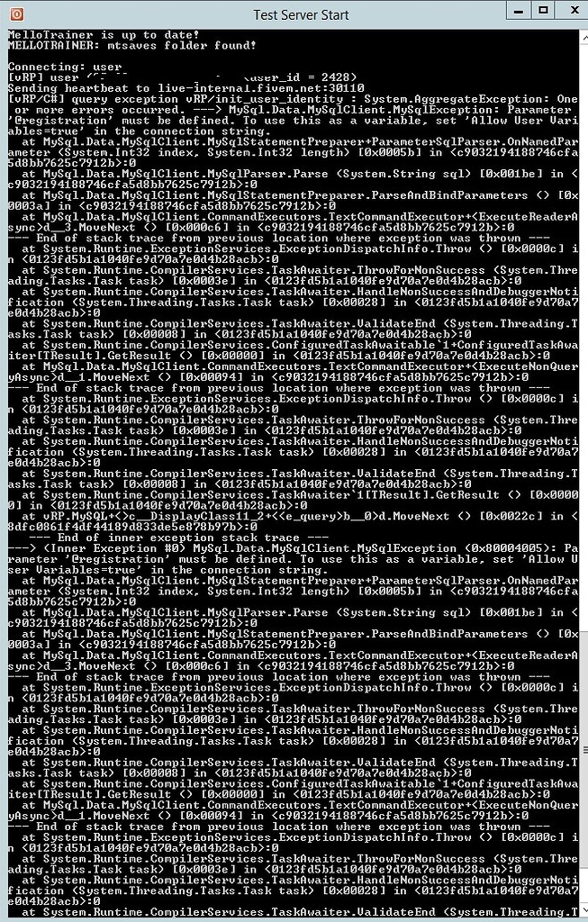 VRP Server wont Add more identities to MYSQL database - FiveM Client ...