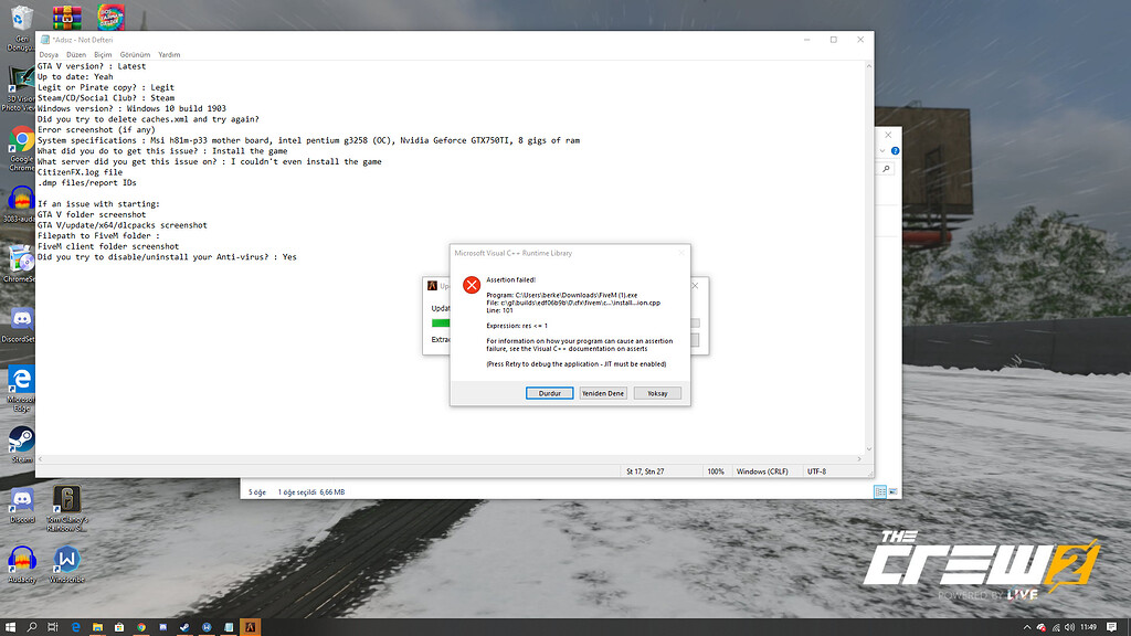 GTA 5 + 63EDA15 (microsoft visual) error - FiveM Client Support - Cfx Forum