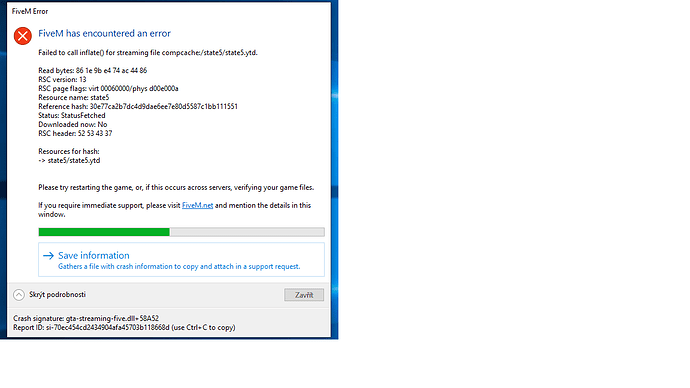 The game crashes when loaded into the server - FiveM Client Support ...