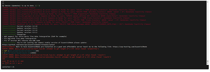 Errors while starting up - Resource Support - Cfx Forum
