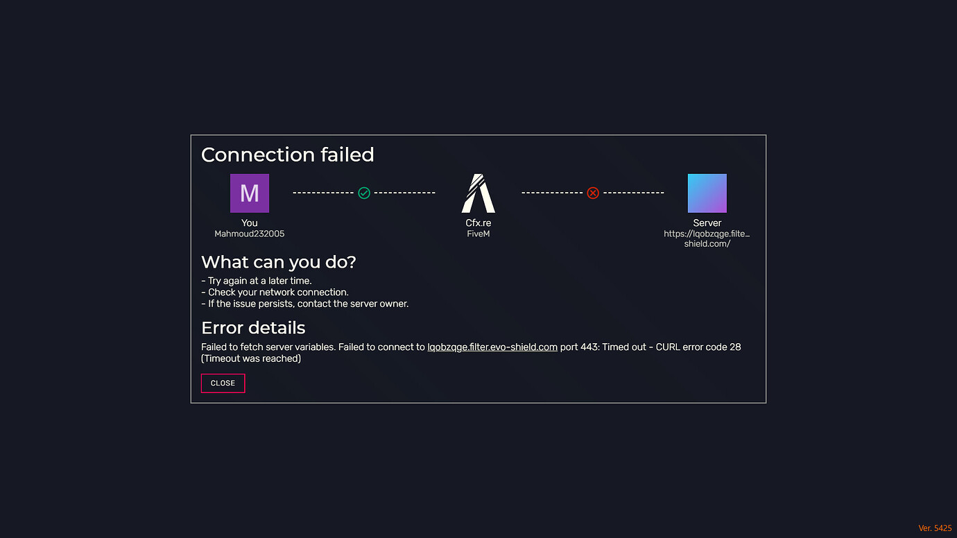 [ERROR] Curl Error Code 28 - FiveM Client Support - Cfx Forum