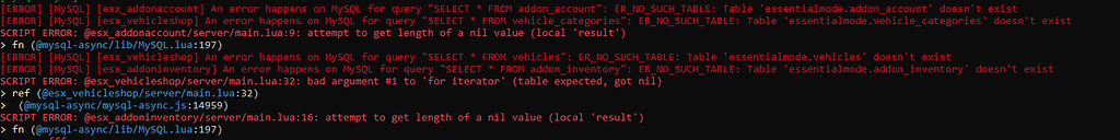 I have a problem when starting the server - Resource Support - Cfx Forum