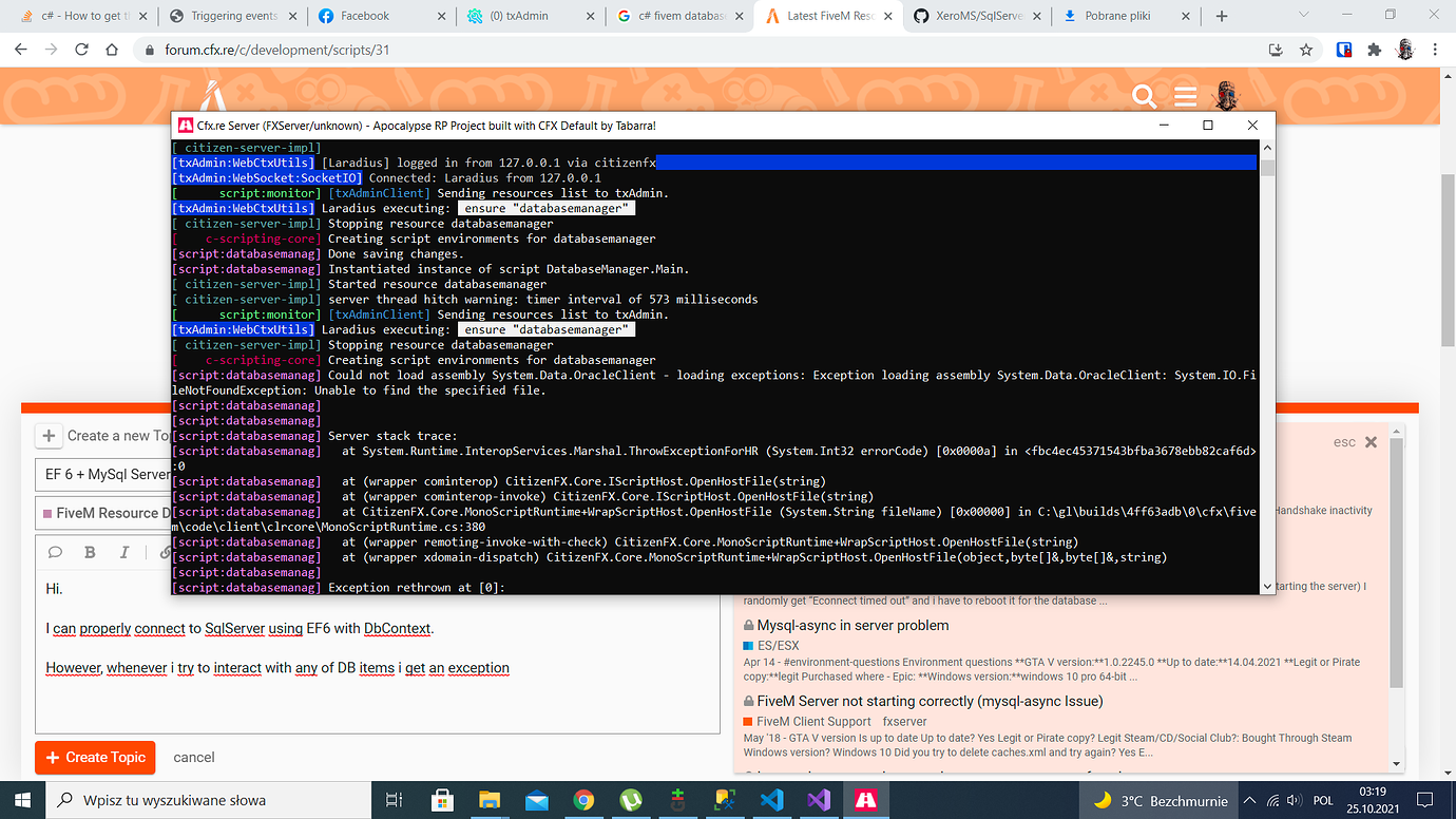 C# EF 6 + Sql Server issue - Discussion - Cfx Forum