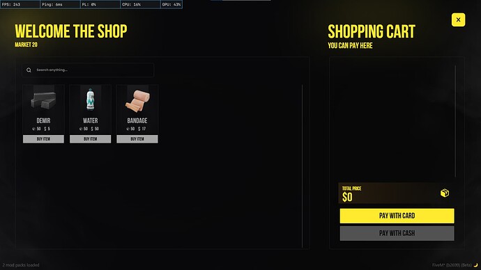 Market where players buy [PAID] [ESX / QB CORE] [%40 DISCOUNT] thumbnail 2