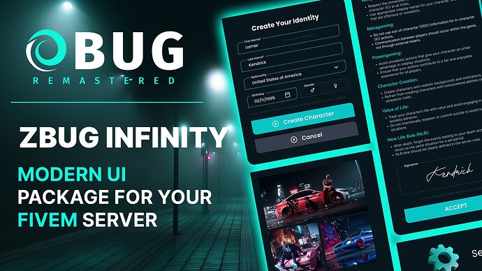 [RELEASE] 0Bug Infinity UI Package - Loading Screen, Multicharacter, Spawn Selector, Pause Menu Thumbnail