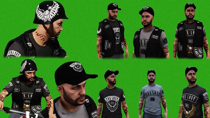 [PAID][CLOTHING][ADDON] UPDATED: Lost MC Bundle (includes Custom Vest with 8 ranks, 3 T-Shirts, Biker Helmet & Trucker Hat) Thumbnail