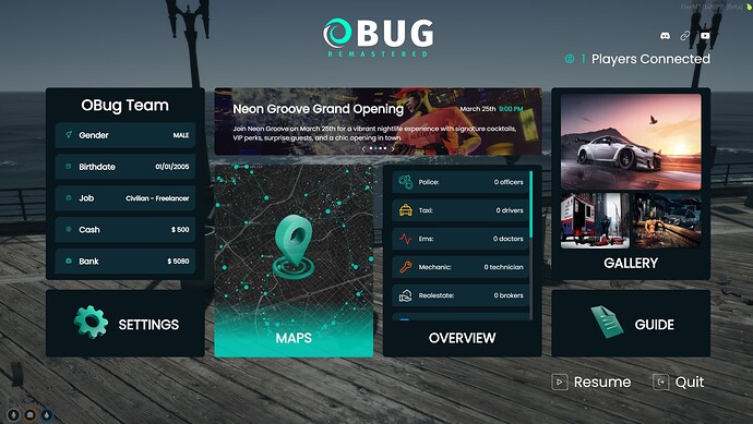 [QBCore][ESX] Pause Menu - The most advanced and modern. [RELEASE] thumbnail 2
