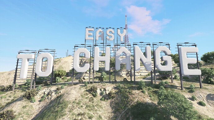 Customize Vinewood Signboard [ standalone ][ Any message, A-Z + 0-9 characters ][ Infinite Textures ] thumbnail 5