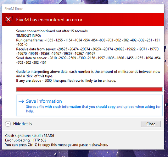 Crash when connecting to server then errr 28 from then on - FiveM ...