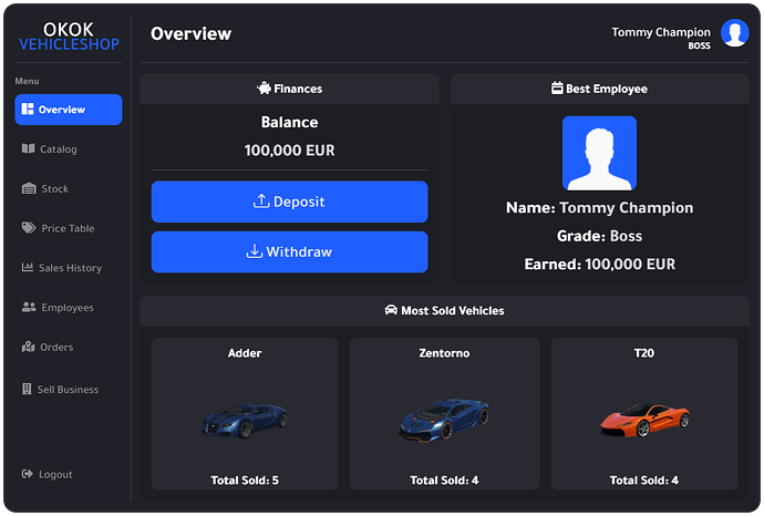 🆗 okokVehicleShop [QBCORE][ESX][PAID] thumbnail 3