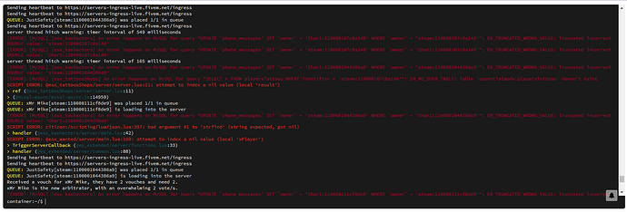 Errors while starting up - Resource Support - Cfx Forum