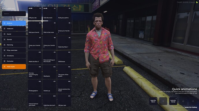 🎭 [PAID] [Standalone][ESX][QBCore] Animation menu V2 - Walkingstyles | Keybinding | Dances | Emotes | UI | Animation system | Burevestnik thumbnail 2