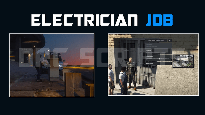 [PAID][ESX][QBCORE] ⚡ Electrician Job | NoPixel Inspired (Realistic, Unique, Optimized) Thumbnail