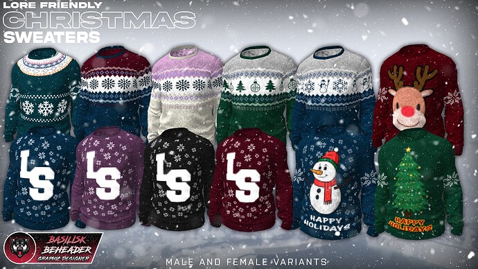 [PAID][CLOTHING] Lore Friendly Christmas Jumpers / Sweaters (MP_Mutiplayer_ M & MP_Mutiplayer_F ) Thumbnail