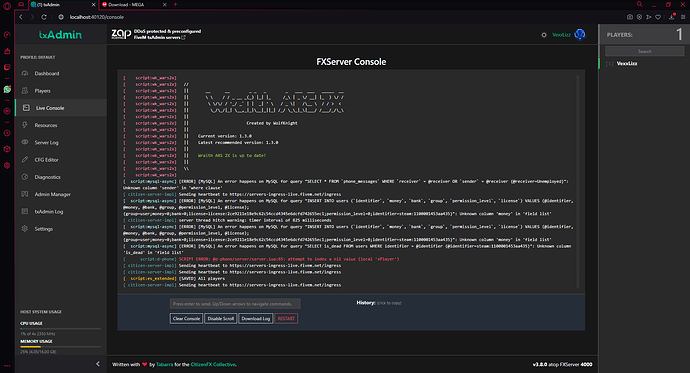 Export sql database error - Server Discussion - Cfx.re Community