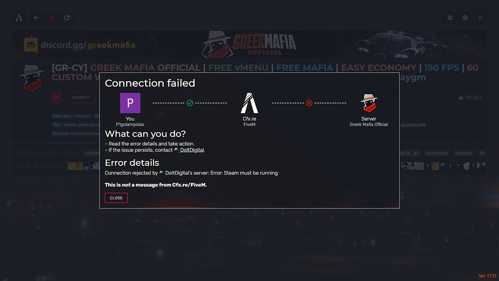 Cant join a server - FiveM Client Support - Cfx.re Community