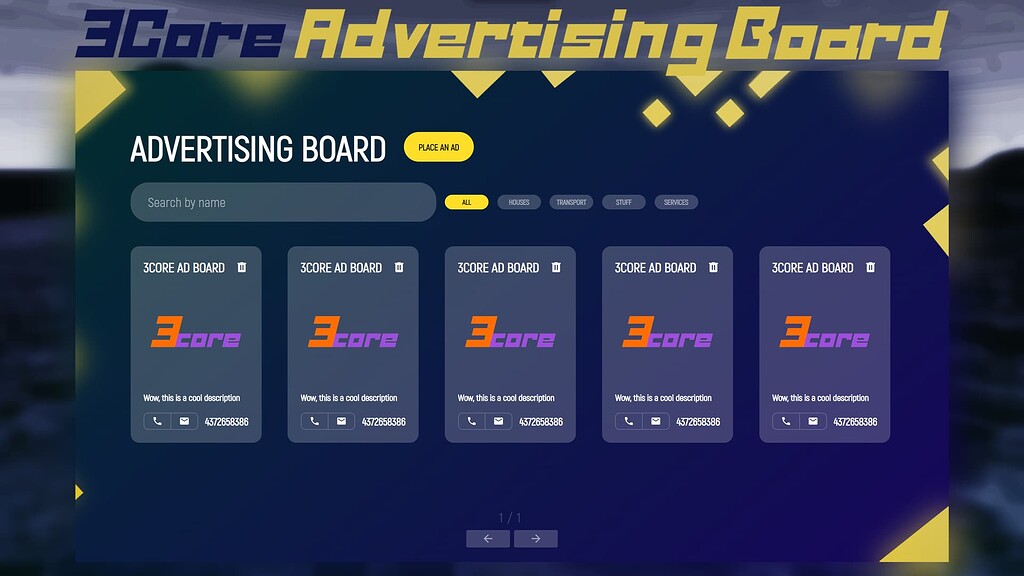 [PAID] [QBCore & ESX] 3Core Advertising Board - FiveM Releases - Cfx.re ...