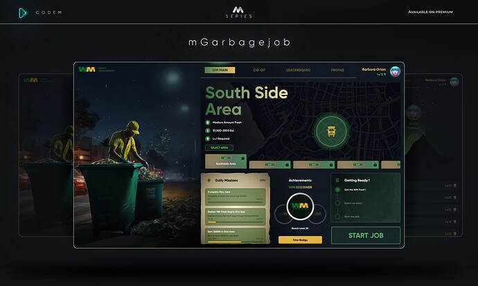CodeM mGarbagejob (Advanced Co-Op or Single Job System) ESX QB thumbnail 2