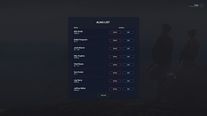 Alias system with UI (Has FriendlyFire function) - FiveM Releases - Cfx ...