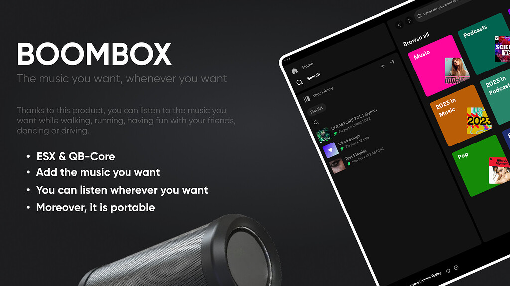 Advanced Boombox | stg-boombox [ESX][QB] - FiveM Releases - Cfx.re ...