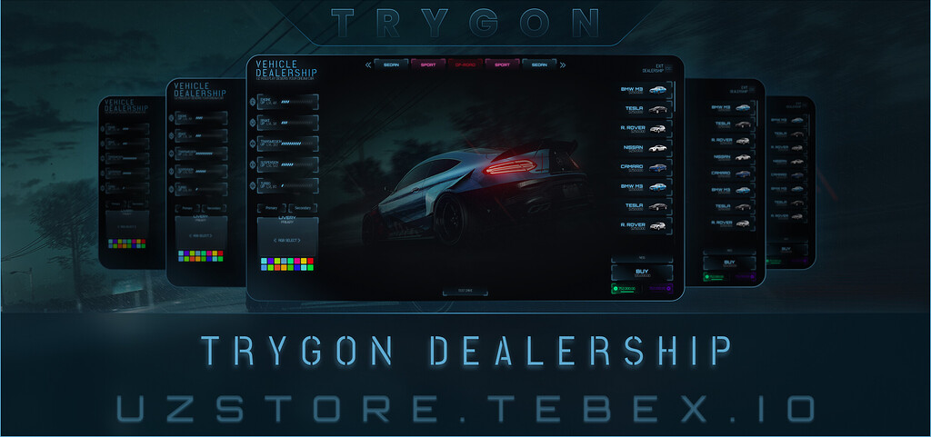 [ESX - QBCore] Trygon Vehicle Shop | RGB - Color Selection | Car Shop ...