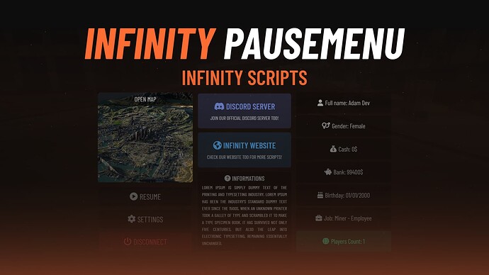[ESX/QB] Infinity - PauseMenu thumbnail 3