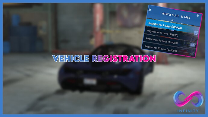 💳 Infinity Vehicle Registration [ESX] [PAID] Thumbnail