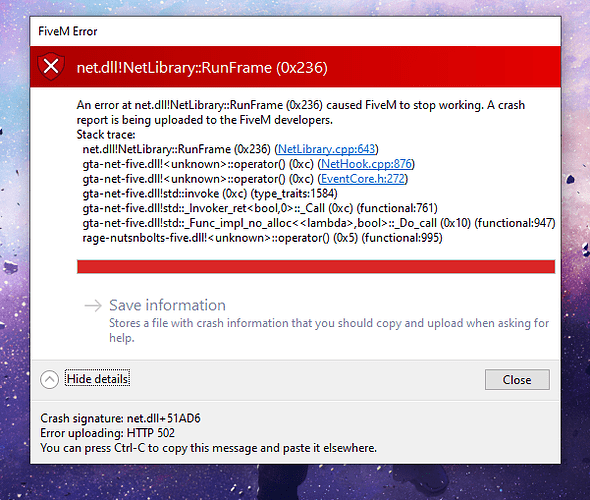 Crash when connecting to server then errr 28 from then on - FiveM ...