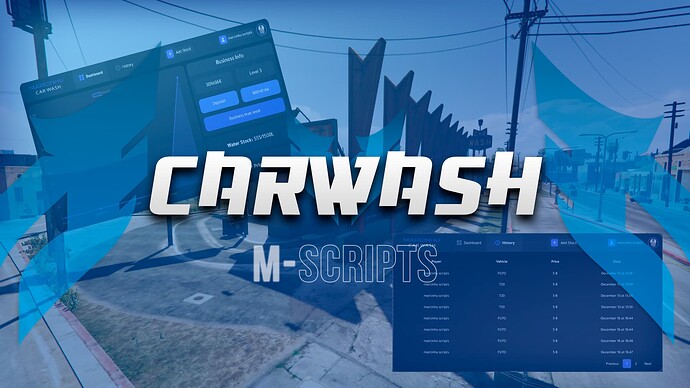 [PAID] [QB/ESX] m-CarWash - Ownable Car Wash - Custom UI - Create Infinity CarWash Thumbnail