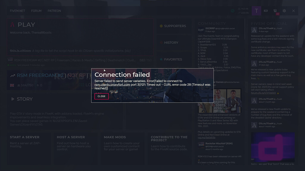i cannot join any servers - FiveM Client Support - Cfx.re Community