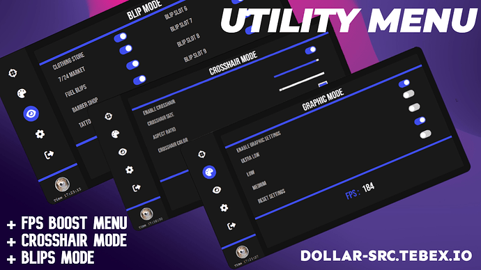 Fivem Utilty Menu ( FPS BOOSTER + CROSSHAIR + BLIP MENU) [ESX/QB] Thumbnail