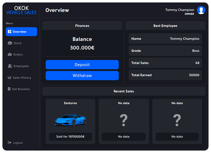 🆗 okokVehicleSales [QBCORE][ESX][PAID] thumbnail 2