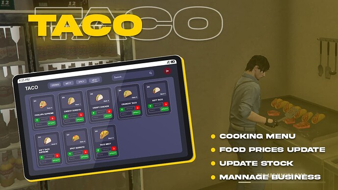 [Release] [ESX]/[QB] Taco Ownable Job Restaurant Thumbnail