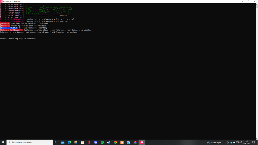 Txadmin malformed configuration file - Server Discussion - Cfx Forum