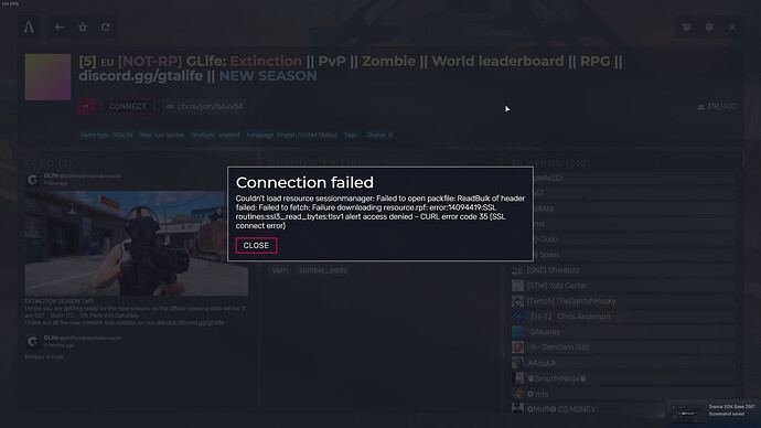 Connecting server problem - FiveM Client Support - Cfx Forum