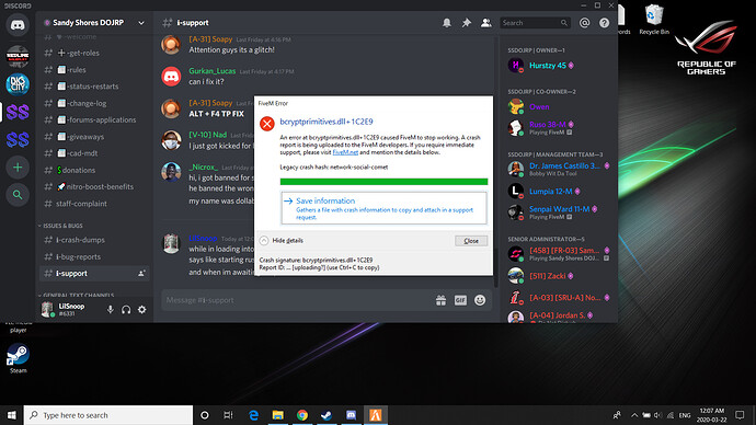 FiveM crashing when joining servers - FiveM Client Support - Cfx Forum