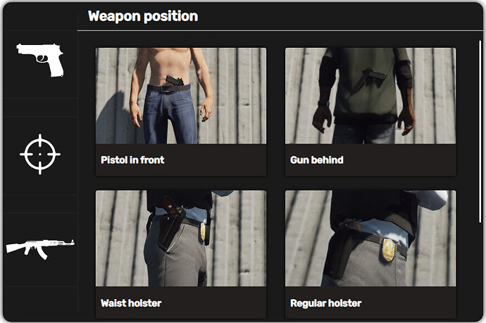[RSX Weapons] Weapon positions, animations system with UI thumbnail 2