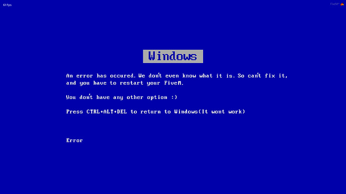 When loading it shows a blue screen of death - FiveM Client Support ...