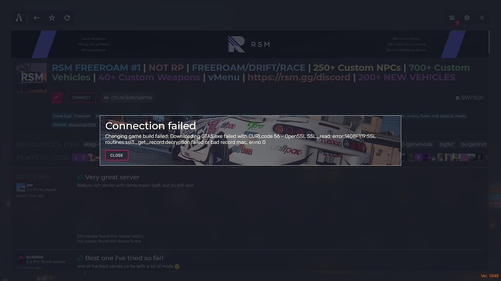 Error 56 - FiveM Client Support - Cfx Forum