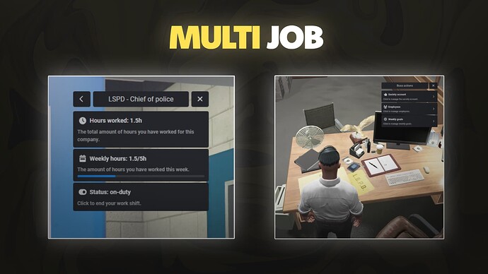 [PAID][ESX/QB] Advanced multijob | (Optimized, secured) Thumbnail
