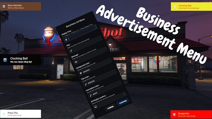 Business Advertisement Menu