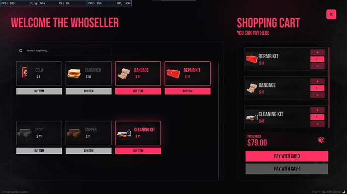 Market where players buy [PAID] [ESX / QB CORE] [%40 DISCOUNT] thumbnail 5