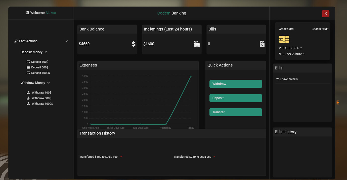 Codem - Banking [ ESX ] - FiveM Releases - Cfx.re Community
